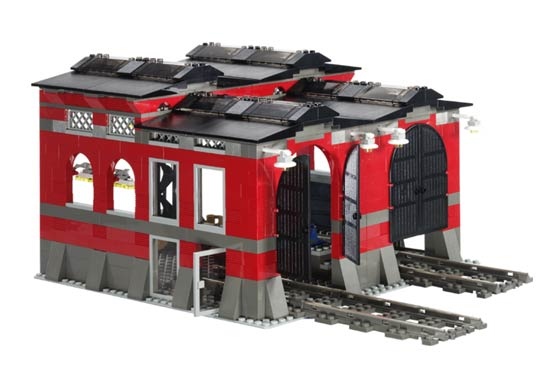 LEGO Set Train Engine Shed - Train — set armado