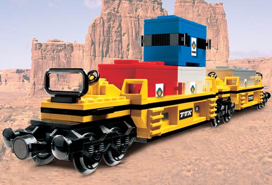 LEGO Set TTX Intermodal Double-Stack Car - Train — set armado
