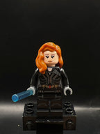 Black Widow - Black Jumpsuit, Dark Orange Mid-Length Hair, Printed Legs, Dark Bluish Gray Hands - Foto real - DagaBlocks