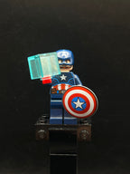 Captain America - Dark Blue Suit with Reddish Brown Belt, Red Hands, Helmet, Jet Pack - Foto real - DagaBlocks