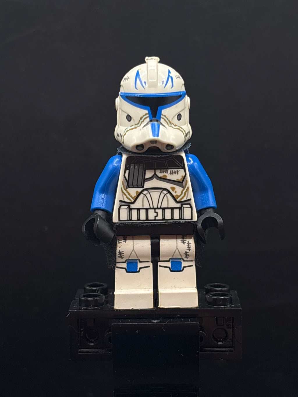 Clone Trooper Captain Rex, 501st Legion (Phase 2) - Blue Cloth Pauldron, Black Cloth Kama, Large Eyes - Foto real - DagaBlocks