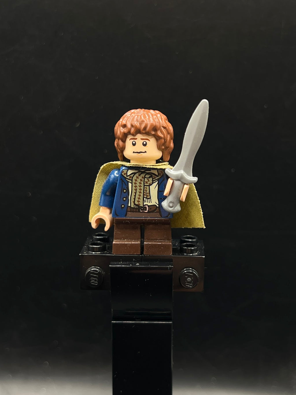 Peregrin Took (Pippin) - Dark Blue Jacket, Olive Green Cape - Foto real - DagaBlocks