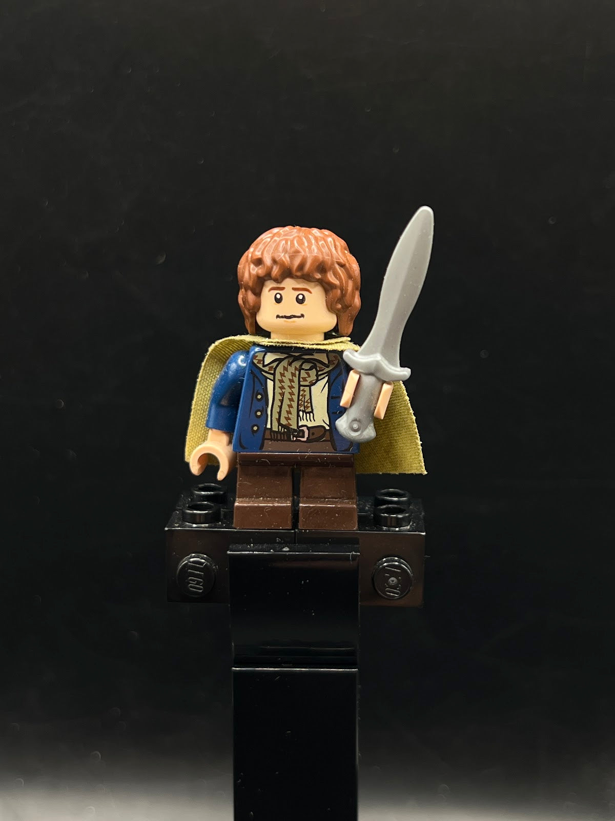 Peregrin Took (Pippin) - Dark Blue Jacket, Olive Green Cape - Foto real - DagaBlocks