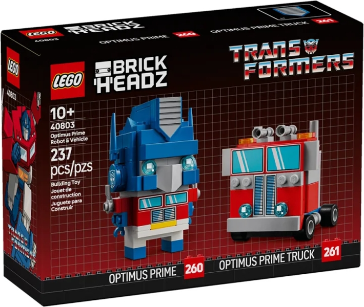 LEGO Set Optimus Prime Robot & Vehicle - BrickHeadz (40803) — caja oficial