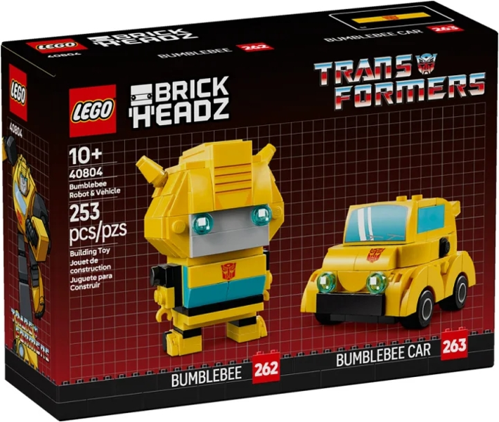 LEGO Set Bumblebee Robot & Vehicle - BrickHeadz (40804) — caja oficial
