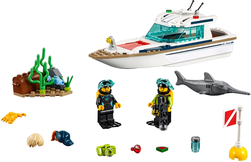 LEGO Set Diving Yacht - Town (60221-1) — set armado (referencia)