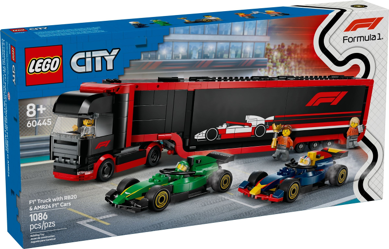 F1 Truck with RB20 & AMR24 F1 Cars — caja oficial
