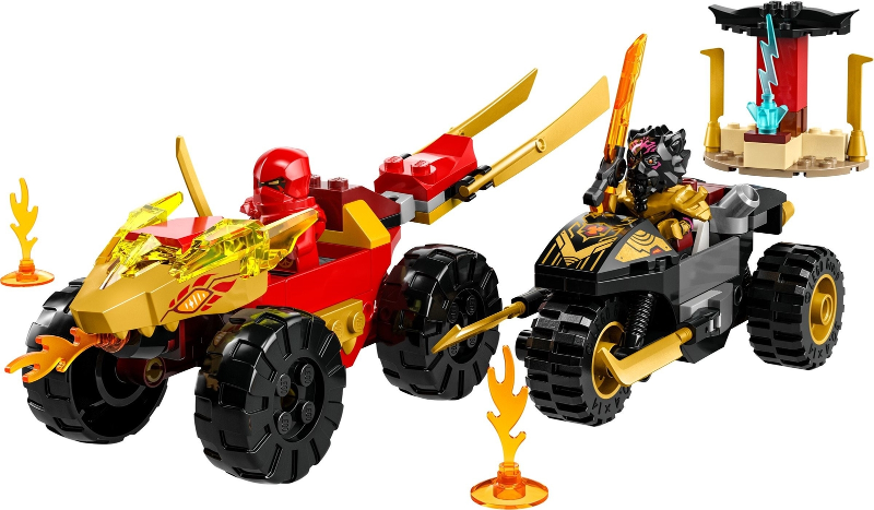 LEGO Set Kai and Ras's Car and Bike Battle - NINJAGO (71789) — set armado