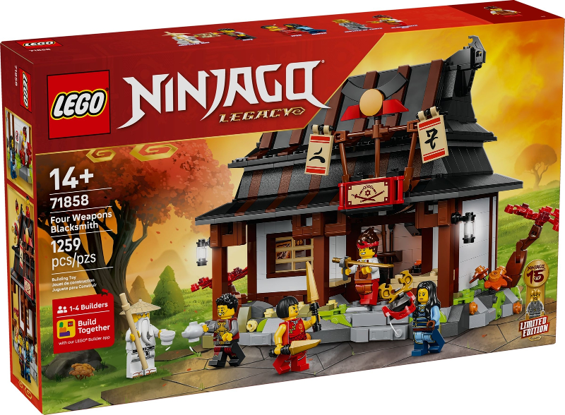 LEGO Set Four Weapons Blacksmith - NINJAGO (71858) — caja oficial