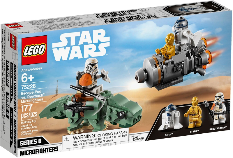 LEGO Set Escape Pod vs. Dewback Microfighters - Star Wars — caja oficial