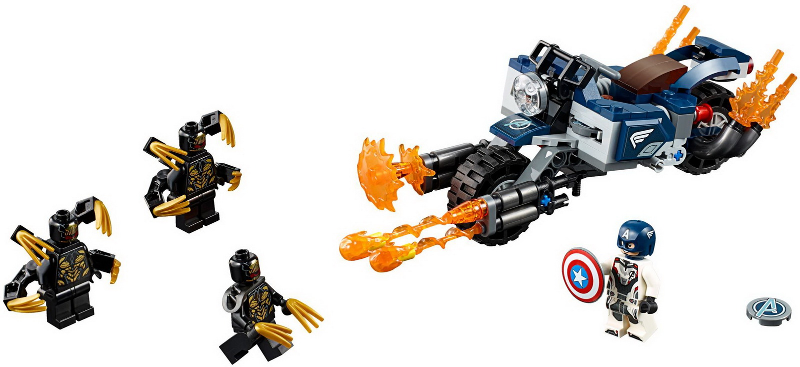 LEGO Set Captain America: Outriders Attack (76123-1) — set armado (referencia)