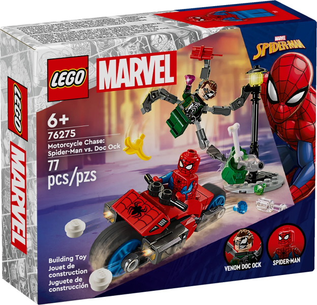 LEGO Set Motorcycle Chase: Spider-Man vs. Doc Ock (76275-1) — caja oficial