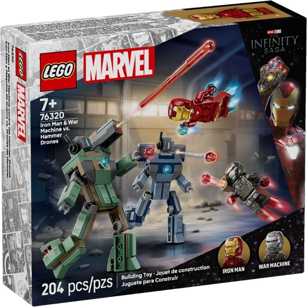 LEGO Set Iron Man & War Machine vs. Hammer Drones (76320) — caja oficial