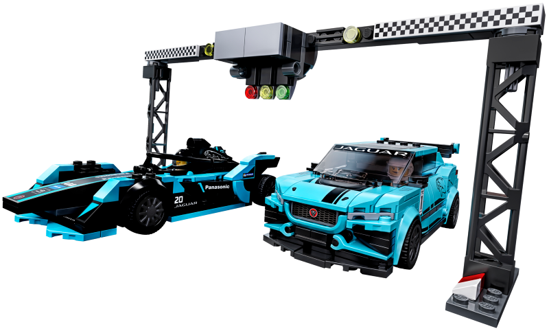 LEGO Set Formula E Panasonic Jaguar Racing GEN2 Car & Jaguar I-PACE eTROPHY - Speed Champions — set armado