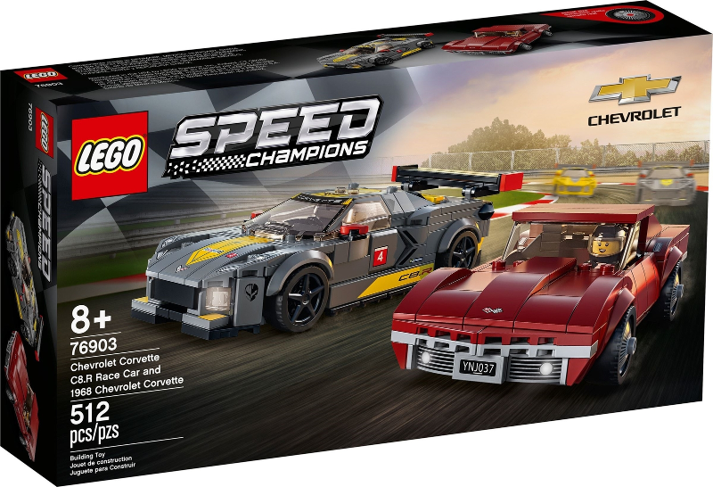 LEGO Set Chevrolet Corvette C8.R Race Car and 1968 Chevrolet Corvette - SPEED CHAMPIONS (76903-1) — caja oficial