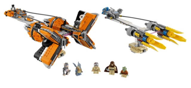 LEGO Set Anakin's & Sebulba's Podracers - Star Wars (7962) — set armado