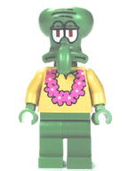 LEGO Minifigura Squidward Pink Lei - SpongeBob SquarePants — imagen BrickLink