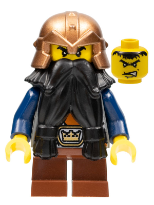 LEGO Minifigura Fantasy Era - Dwarf, Black Beard, Copper Helmet - Castle — imagen BrickLink