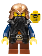 LEGO Minifigura Fantasy Era - Dwarf, Black Beard, Copper Helmet - Castle — imagen BrickLink