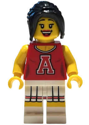 Red Cheerleader, Series 8 (Minifigure Only without Stand and Accessories) - BrickLink - DagaBlocks