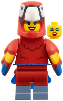 LEGO Minifigura Parrot Costume Fan, Series 28 - Collectible Minifigures — imagen BrickLink