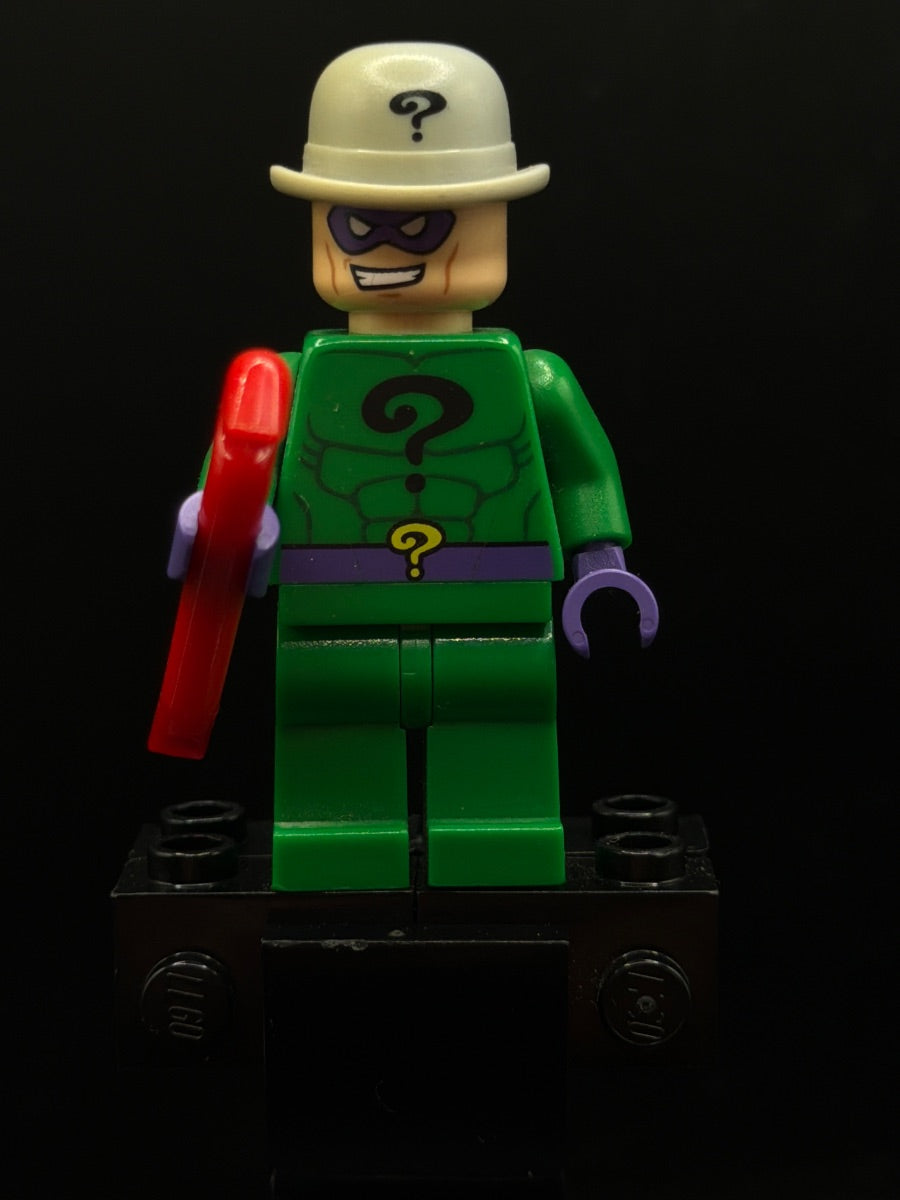 LEGO Minifigura The Riddler - Green Outfit, Light Bluish Gray Bowler Hat - DC — frente