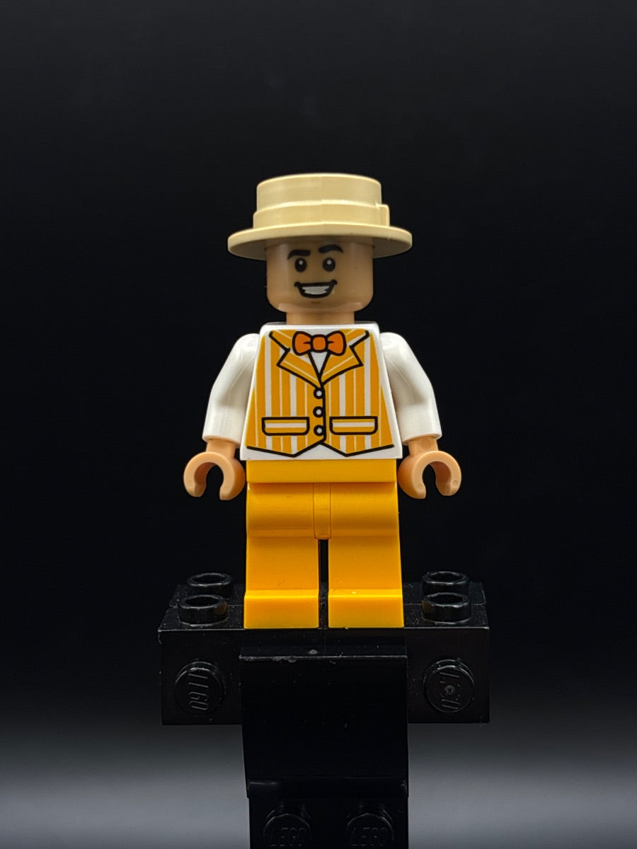 LEGO Minifigura Dapper Dans Quartet Member - Bright Light Orange Suit - Disney — frente