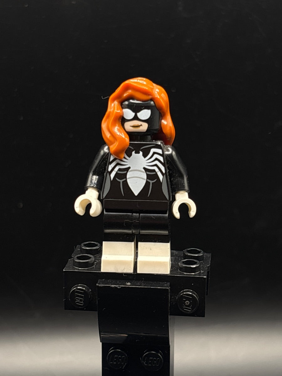 LEGO Minifigura Spider-Woman Black Outfit with White Boots - Marvel — frente