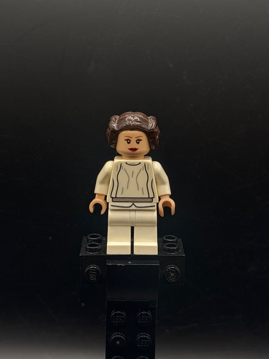 LEGO Minifigura Princess Leia White Dress Simple Belt - Star Wars — frente