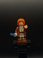 LEGO Minifigura Obi-Wan Kenobi - Reddish Brown Robe, Dark Orange Mid-Length Tousled with Center Part Hair - Star Wars — frente