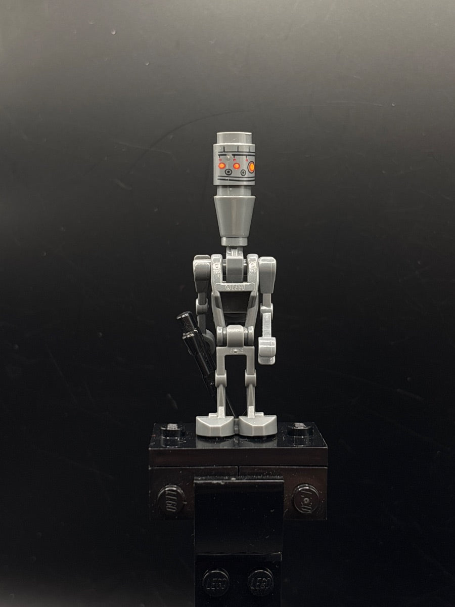 LEGO Minifigura Assassin Droid (IG-88) - Dark Bluish Gray, Printed Head, 1 x 1 Round Plate and Clip - Star Wars — frente