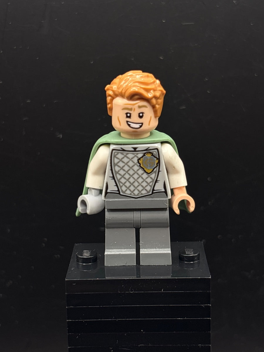 LEGO Minifigura Gilderoy Lockhart - Sand Green Flexible Rubber Cape - Harry Potter — frente