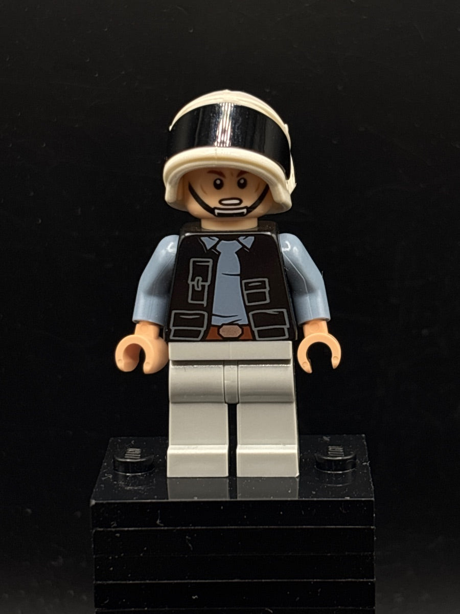 LEGO Minifigura Rebel Fleet Trooper - Male, Vest with Pockets, Black Neck, Reddish Brown Eyebrows - Star Wars — frente