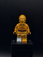 LEGO Minifigura C-3PO - Molded Light Bluish Gray Lower Leg, Printed Arms - Star Wars — frente