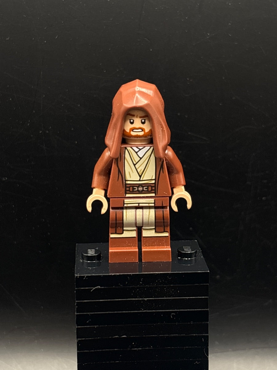 LEGO Minifigura Obi-Wan Kenobi - Reddish Brown Robe and Hood - Star Wars — frente