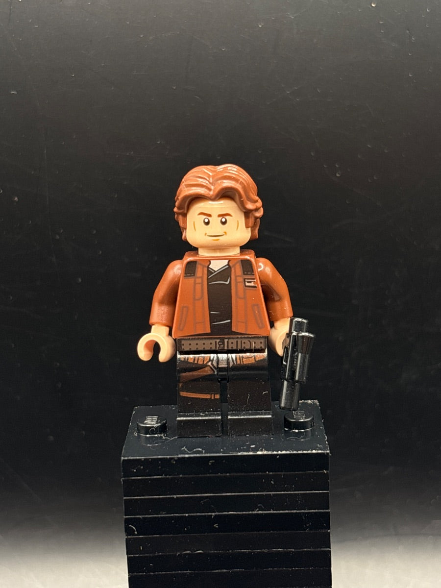 LEGO Minifigura Han Solo, Black Legs with Holster Pattern, Brown Jacket with Black Shoulders - Star Wars — frente
