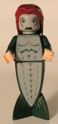Merperson - Dark Green Body, Dark Red Long Hair — imagen BrickLink