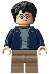 LEGO Minifigura Harry Potter Dark Blue Open Jacket over Sand Blue Shirt - Harry Potter — imagen BrickLink