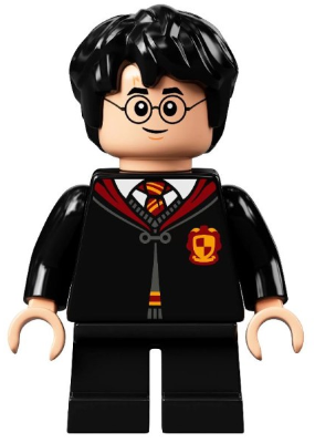 LEGO Minifigura Harry Potter - Gryffindor Robe Clasped, Sweater, Shirt and Tie, Black Short Legs - Harry Potter — imagen BrickLink