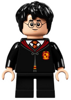 LEGO Minifigura Harry Potter - Gryffindor Robe Clasped, Sweater, Shirt and Tie, Black Short Legs - Harry Potter — imagen BrickLink