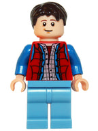 Marty McFly - Red Puffy Vest, Blue Arms — imagen BrickLink