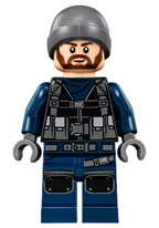 ACU Guard - Male, Dark Bluish Gray Beanie, Light Nougat Head - BrickLink - DagaBlocks