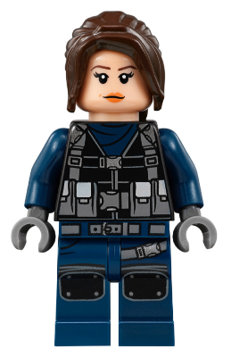 ACU Guard - Female, Dark Brown Hair, Light Nougat Head - BrickLink - DagaBlocks