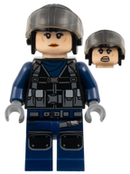 ACU Tracker - Female, Black Aviator Cap with Trans-Brown Visor, Light Nougat Head - BrickLink - DagaBlocks