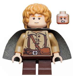 Samwise Gamgee (Sam) - Dark Tan Shirt, Dark Bluish Gray Cape - BrickLink - DagaBlocks