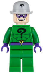 LEGO Minifigura The Riddler - Green Outfit, Light Bluish Gray Bowler Hat - DC — imagen BrickLink