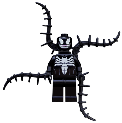 Venom - White Teeth Together, 4 Back Appendages Spiked - BrickLink - DagaBlocks