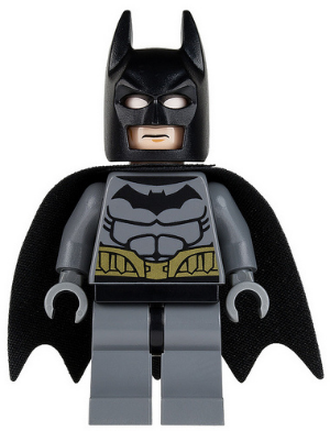 Batman - Dark Bluish Gray Suit, Gold Belt, Dark Bluish Gray Hands - BrickLink - DagaBlocks