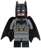 LEGO Minifigura Batman - Dark Bluish Gray Suit, Gold Belt, Black Hands, Spongy Cape, Large Bat Logo - DC — imagen BrickLink