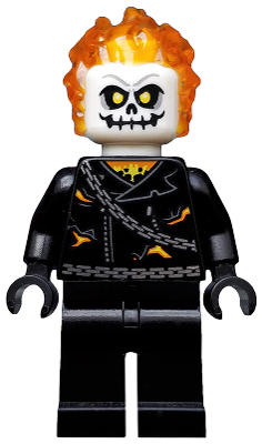Ghost Rider, Johnathon 'Johnny' Blaze - White Head, Chain Belt - BrickLink - DagaBlocks